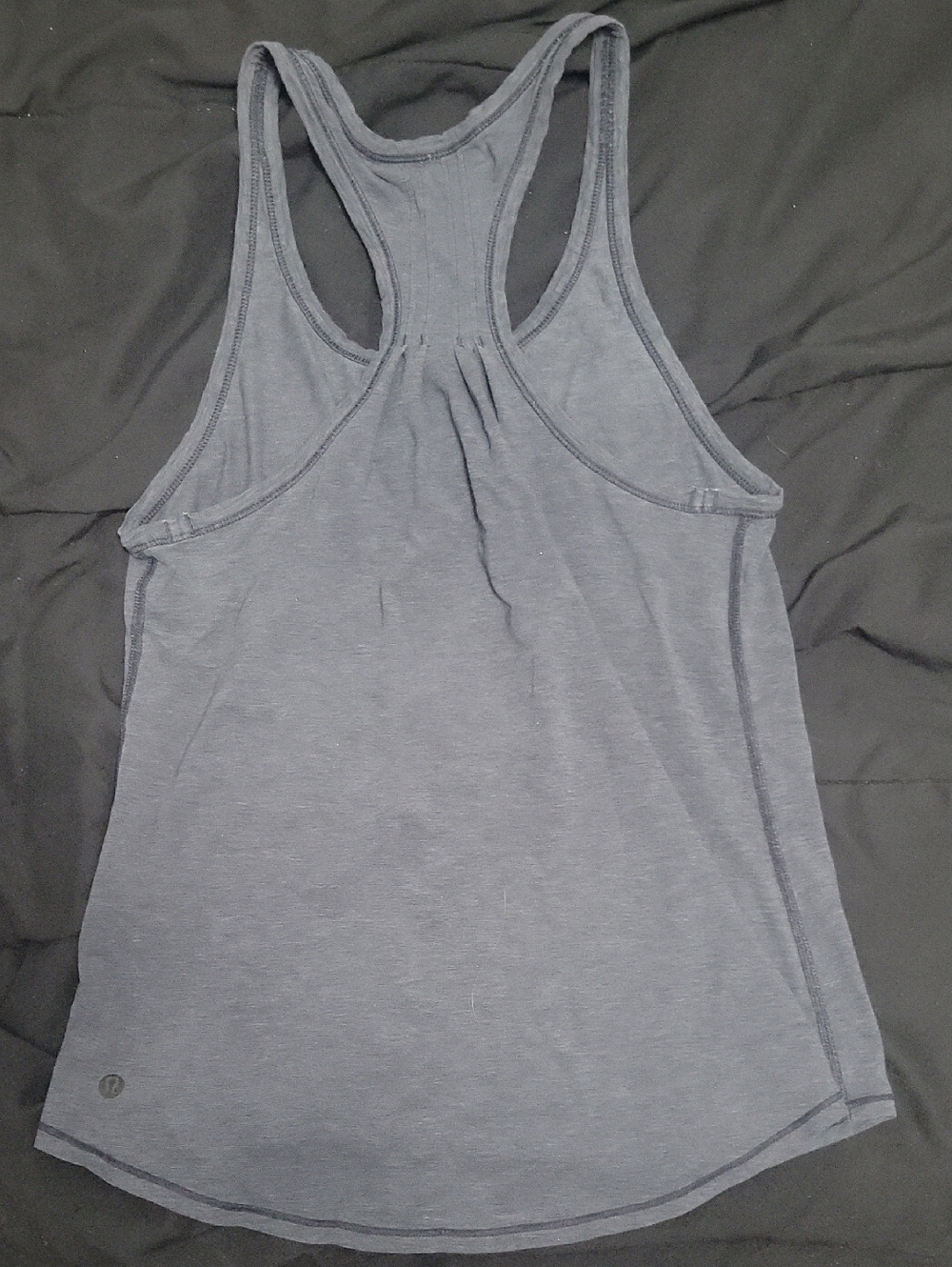 Lululemon Small Blue/Gray Tank With Pleats On The Back